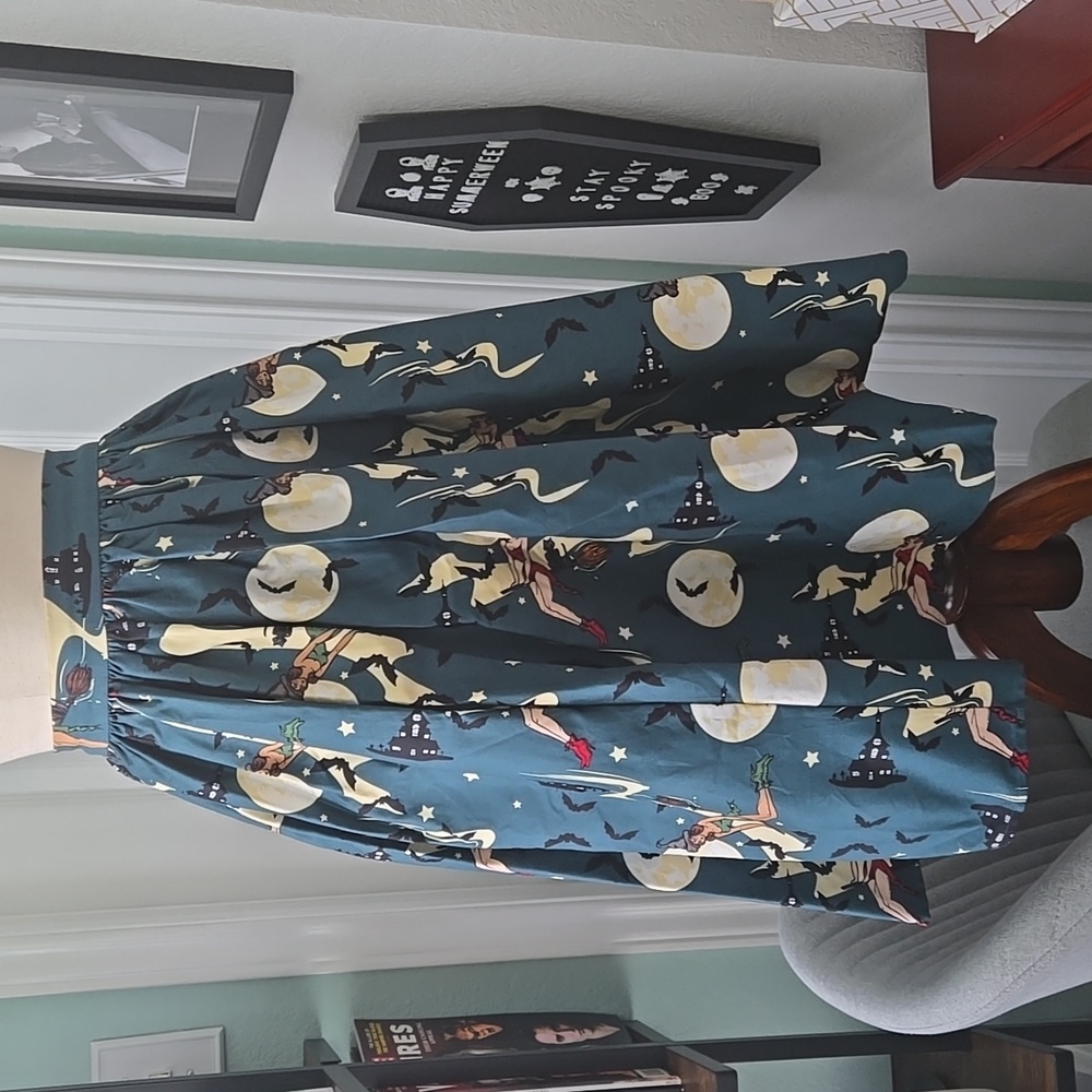 Collectif Jasmine Witches Swing Skirt, NWT, UK 8 - Picture 9 of 17